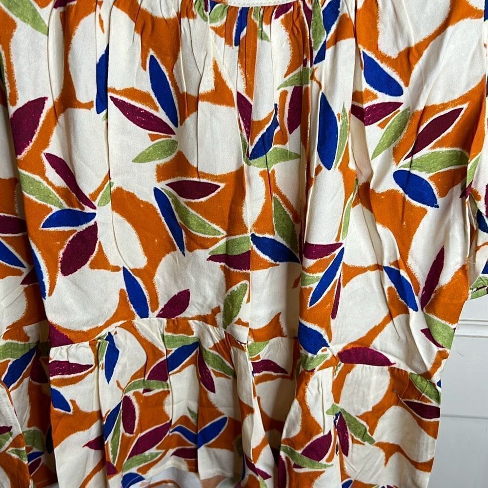 Compania Fantastica Women's Fruit Print Ruffled Top Orange Size Small Nwt - Picture 3 of 6